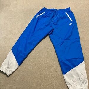 Nike Royal Blue and White Mens Track Joggers